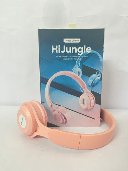 HiJungle Upgraded Hybrid Active Noise Cancelling Headphones with Transparent Modes Wireless Bluetooth with Mic, Deep Bass,Soft-Earpads Headset Pink