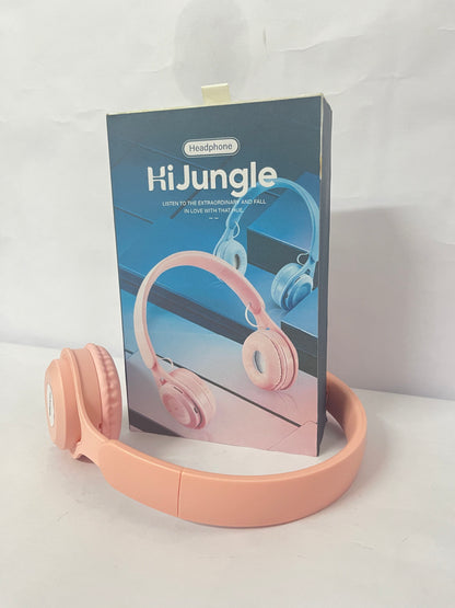 HiJungle Upgraded Hybrid Active Noise Cancelling Headphones with Transparent Modes Wireless Bluetooth with Mic, Deep Bass,Soft-Earpads Headset Pink