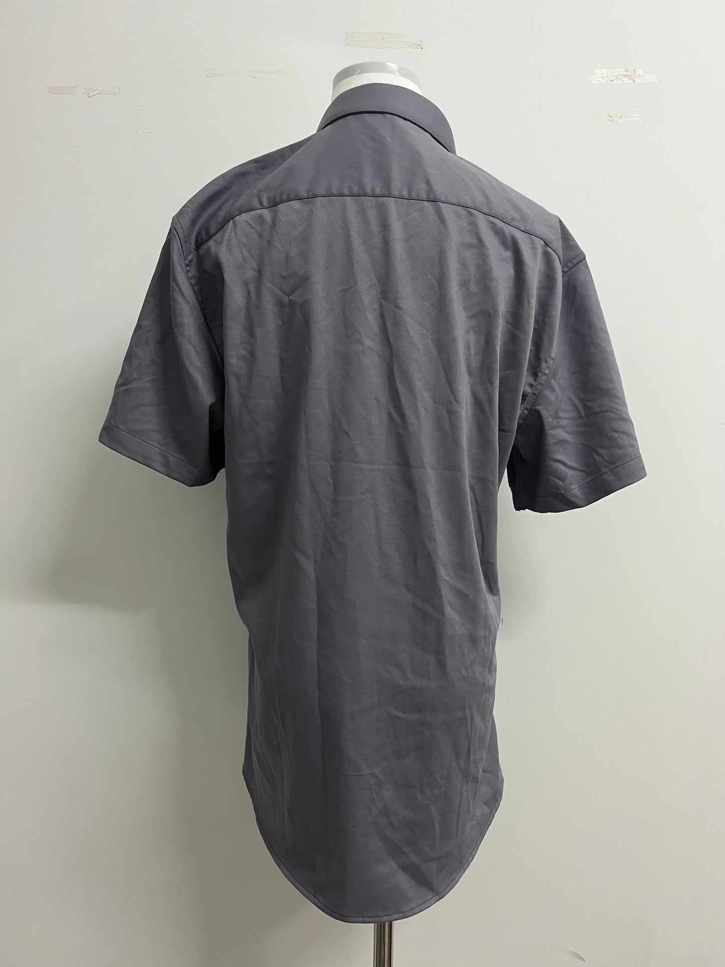 HiRear  Short Sleeve  Chemises Shirts Stretch Stain Shield Casual Button Down Shirts Solid Formal Shirt