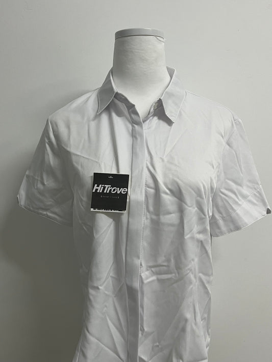 HiTrove Womens Button Down Shirts Stretch Wrinkle Free Formal Short Sleeve Dress Shirt Summer Work Blouses Business Casual Tops