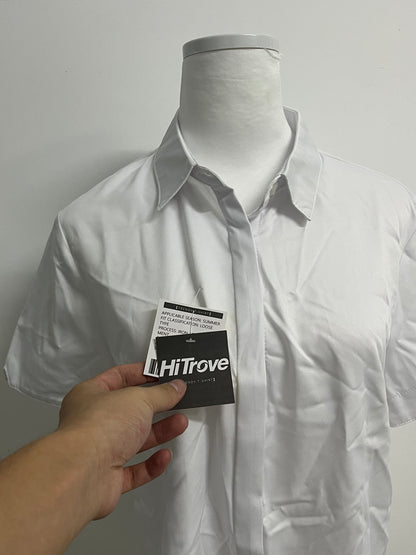 HiTrove Womens Button Down Shirts Stretch Wrinkle Free Formal Short Sleeve Dress Shirt Summer Work Blouses Business Casual Tops