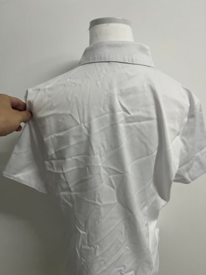 HiTrove Womens Button Down Shirts Stretch Wrinkle Free Formal Short Sleeve Dress Shirt Summer Work Blouses Business Casual Tops