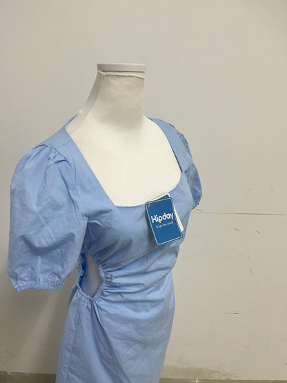【Hipday Light Blue Square Neck Dress】—— Elegant & Flattering Daily Wear Piece