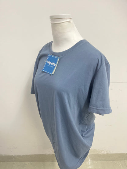 Hipday Relaxed-Fit Blue Teal Crew Neck T-Shirt — Effortless Casual Daily Essential