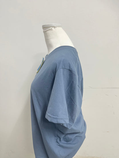 Hipday Relaxed-Fit Blue Teal Crew Neck T-Shirt — Effortless Casual Daily Essential