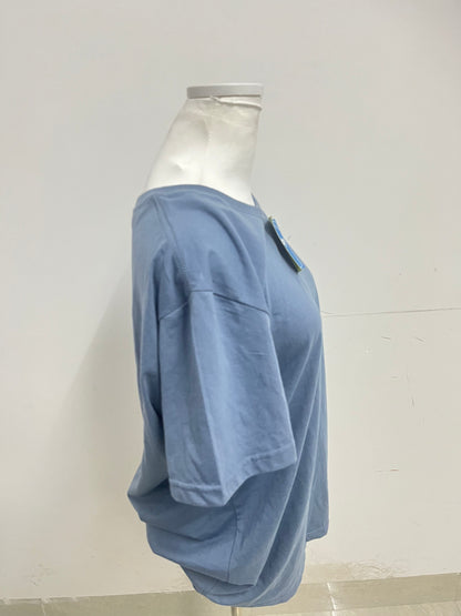 Hipday Relaxed-Fit Blue Teal Crew Neck T-Shirt — Effortless Casual Daily Essential