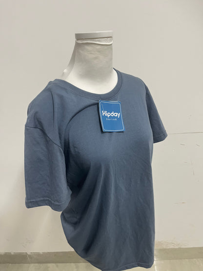 Hipday Relaxed-Fit Blue Teal Crew Neck T-Shirt — Effortless Casual Daily Essential