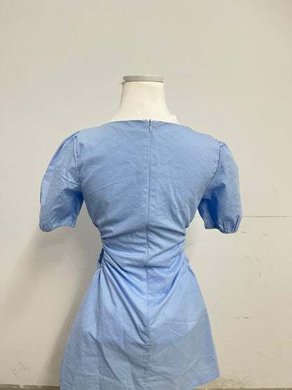【Hipday Light Blue Square Neck Dress】—— Elegant & Flattering Daily Wear Piece