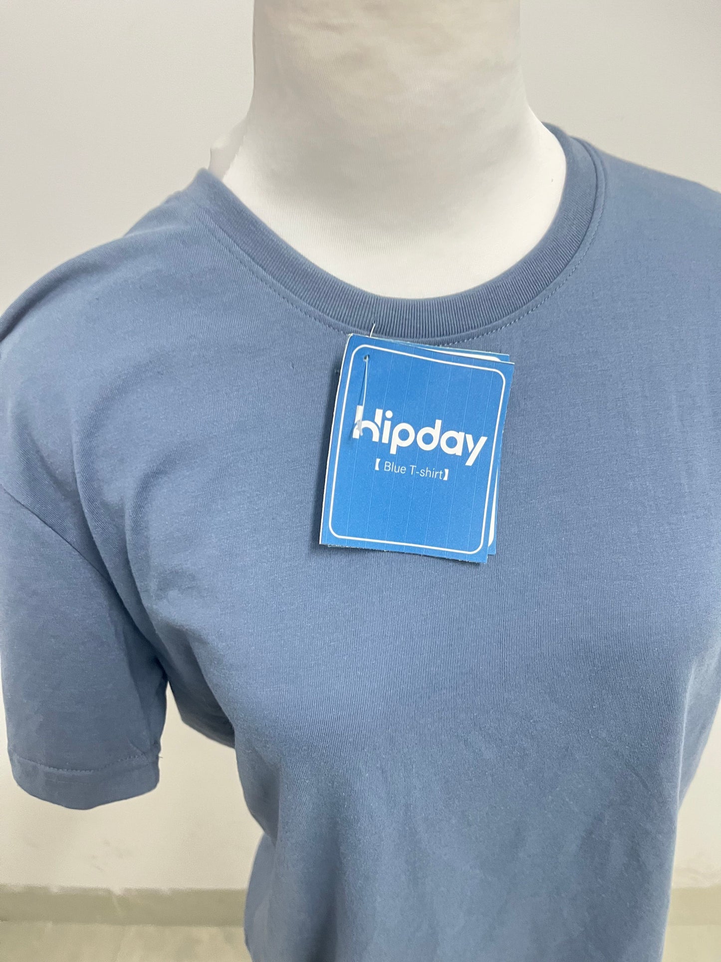 Hipday Relaxed-Fit Blue Teal Crew Neck T-Shirt — Effortless Casual Daily Essential