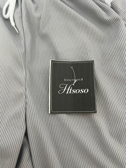 Hisoso Casual Chino Pants Relaxed Fit Drawstring Elastic Waist Lightweight Pant Twill Pleated Trousers