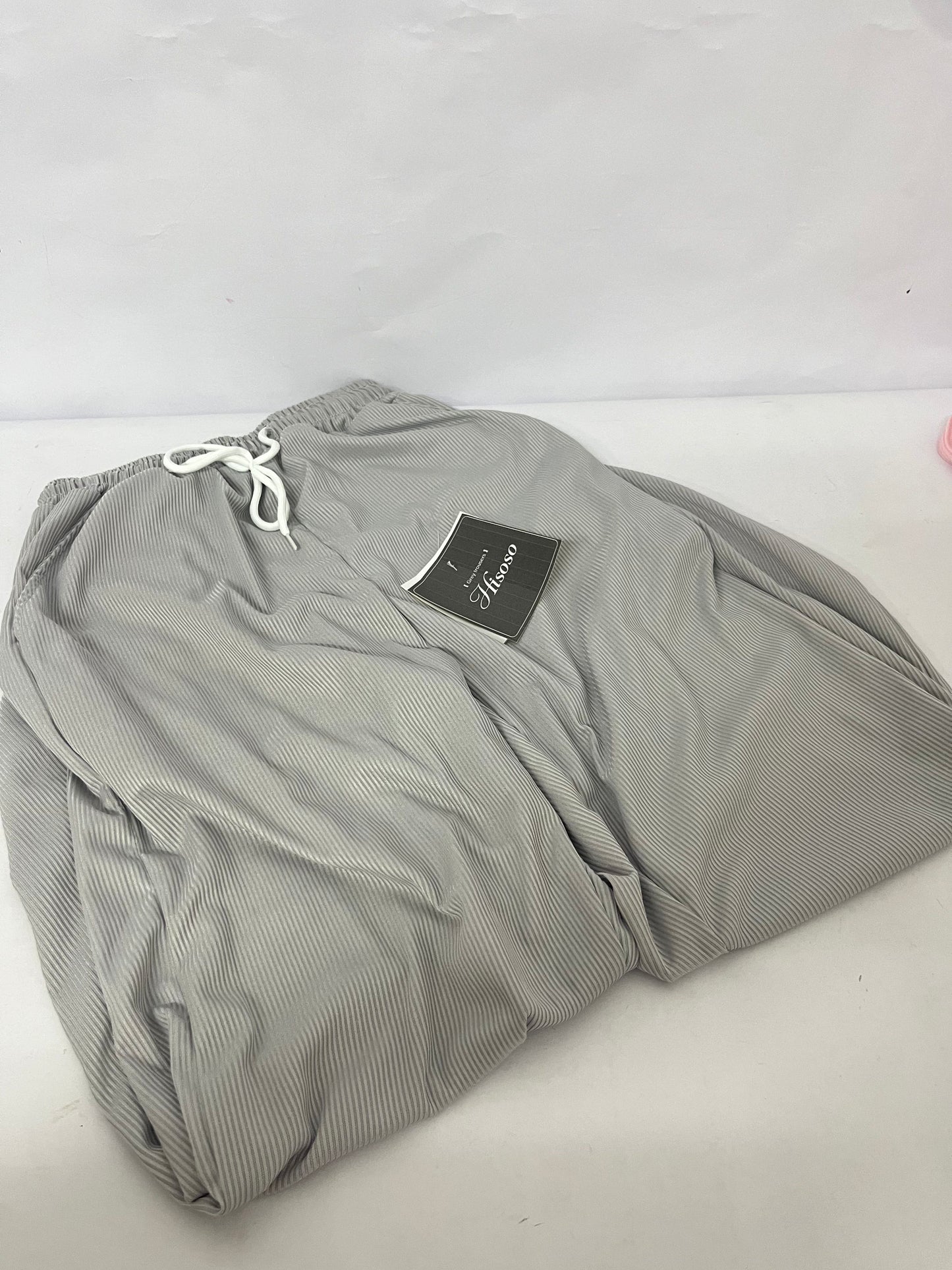 Hisoso Casual Chino Pants Relaxed Fit Drawstring Elastic Waist Lightweight Pant Twill Pleated Trousers