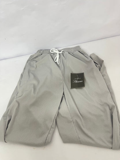 Hisoso Casual Chino Pants Relaxed Fit Drawstring Elastic Waist Lightweight Pant Twill Pleated Trousers