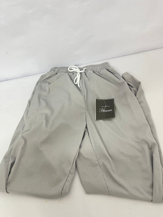 Hisoso Casual Chino Pants Relaxed Fit Drawstring Elastic Waist Lightweight Pant Twill Pleated Trousers
