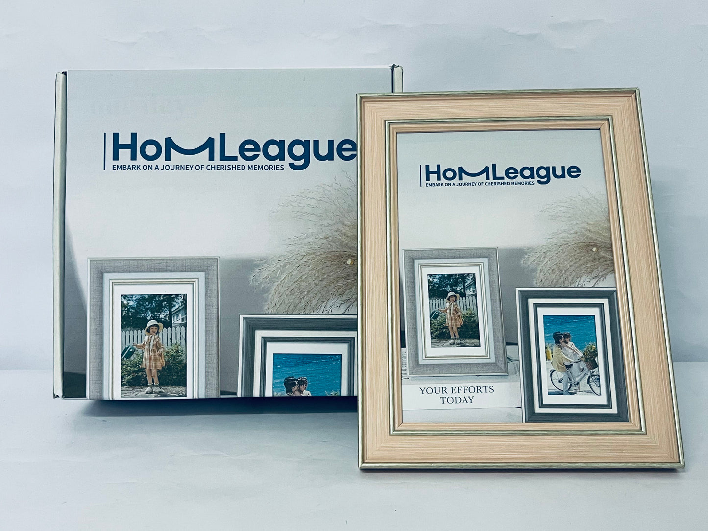 HomLeague 8x10 Picture Frames, Made of Solid Wood Covered by Plexiglass 4x6 and 5x7 with Mat or 8x10 without Mat, for Table Top Display and Wall Mounting Photo Frame Oak Wood