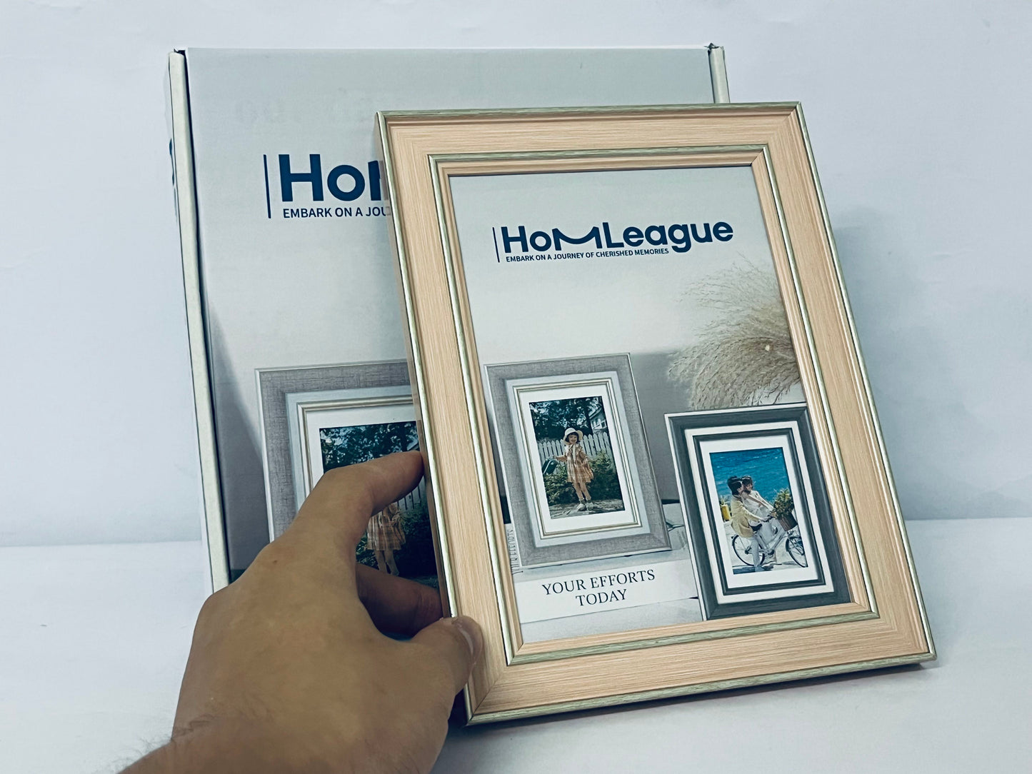 HomLeague 8x10 Picture Frames, Made of Solid Wood Covered by Plexiglass 4x6 and 5x7 with Mat or 8x10 without Mat, for Table Top Display and Wall Mounting Photo Frame Oak Wood