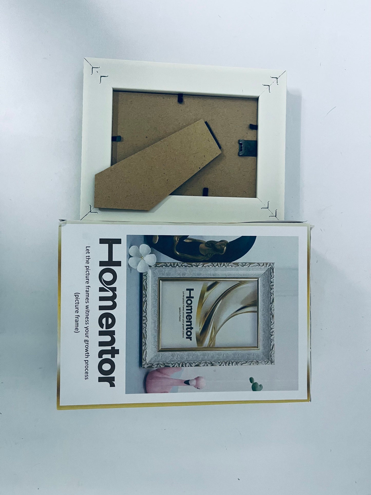 Homentor Picture Frame Gold Covered by Shatter-Resistant Glass Made of Resin, Display Pictures Without Mat for Table Top and Wall Mounting(Vertical & Horizontal)