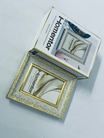 Homentor Picture Frame Gold Covered by Shatter-Resistant Glass Made of Resin, Display Pictures Without Mat for Table Top and Wall Mounting(Vertical & Horizontal)