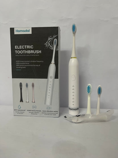 Homodal Electric Toothbrush for Adults, Sonic Toothbrush with 42,000 Vibrations/Min, 5 Cleaning Modes, IPX7 Waterproof, 3 Replacement Heads Included (Multi-Color Optional)