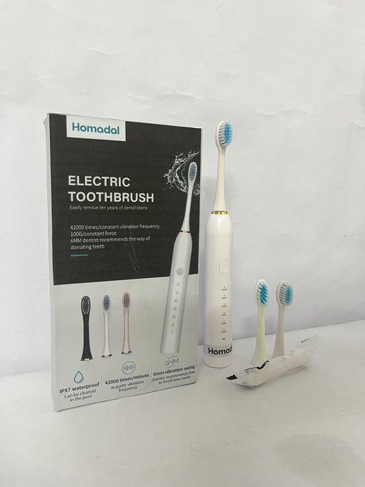 Homadal Electric Toothbrush for Adults, Sonic Toothbrush with 42,000 Vibrations/Min, 5 Cleaning Modes, IPX7 Waterproof, 3 Replacement Heads Included (Multi-Color Optional)