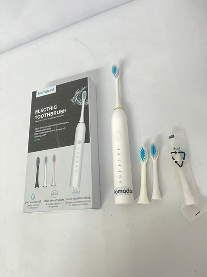 Homodal Electric Toothbrush for Adults, Sonic Toothbrush with 42,000 Vibrations/Min, 5 Cleaning Modes, IPX7 Waterproof, 3 Replacement Heads Included (Multi-Color Optional)