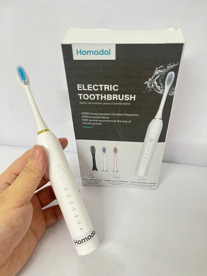 Homodal Electric Toothbrush for Adults, Sonic Toothbrush with 42,000 Vibrations/Min, 5 Cleaning Modes, IPX7 Waterproof, 3 Replacement Heads Included (Multi-Color Optional)