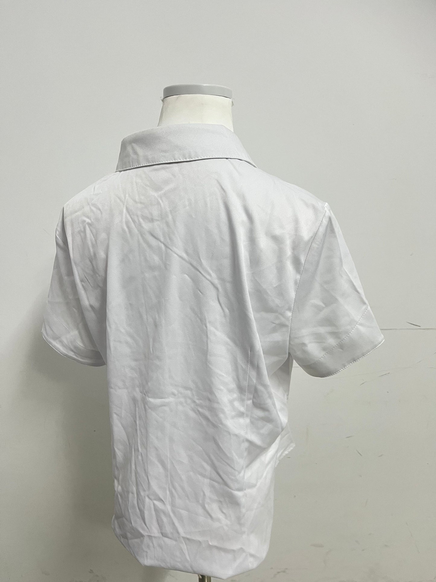 Honeykey Women's Slim-Fit Button Down Shirts Stretchy Cotton short Sleeve Work Blouse