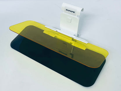 HOPAPE Sun Visor Extender for Car, Sun Blocker with PC Sunshade Lens, Mounting Adjustable Position, Protect from Glare, UV Rays, Snow Blindness for Safe Driving, Universal for Car