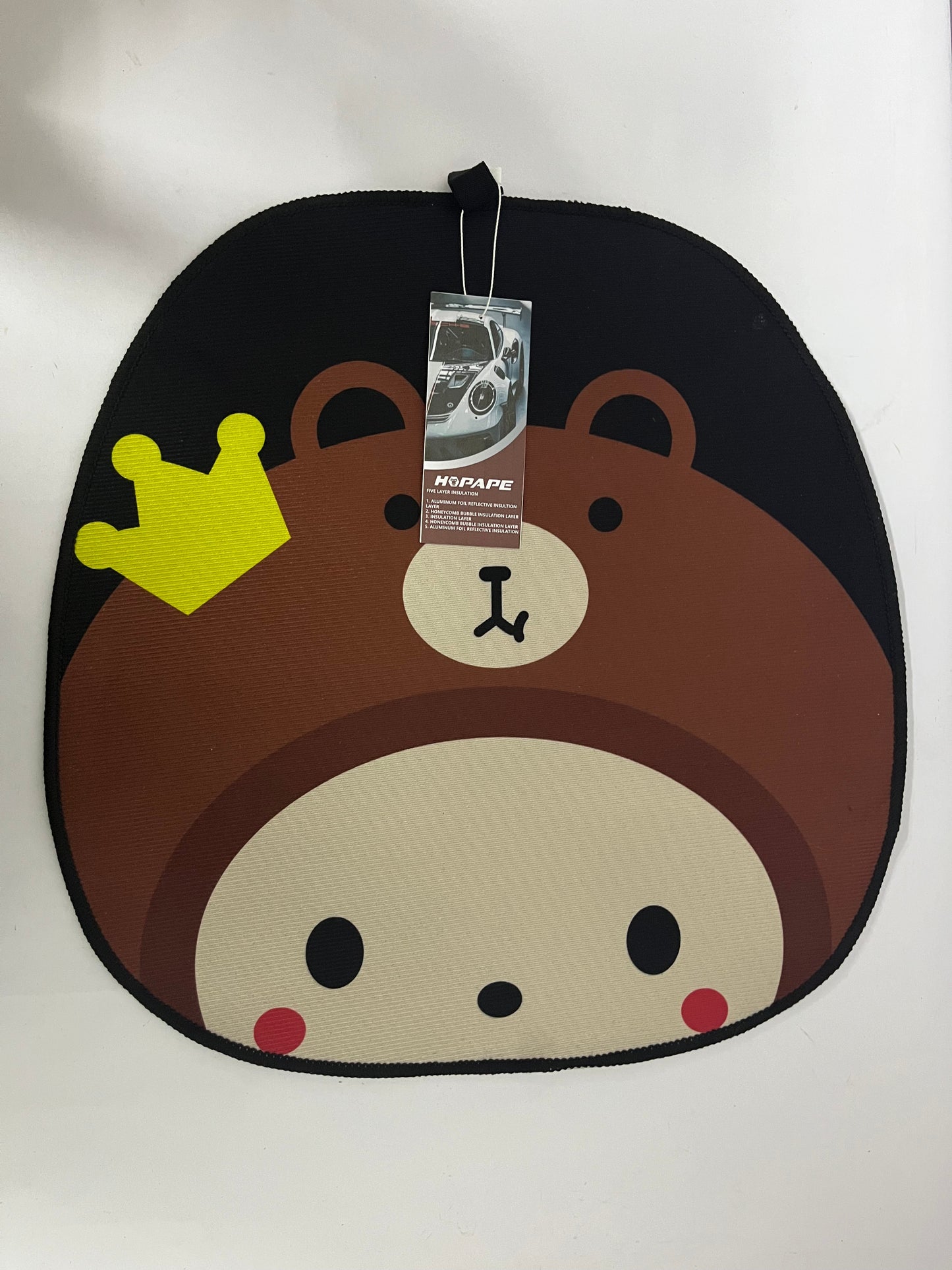 HOPAPE Car Seat Cushion - Cartoon Bear & Patterned Car Seat Cover for Interior Decoration, Universal Fit Protector Pad for Most Vehicles