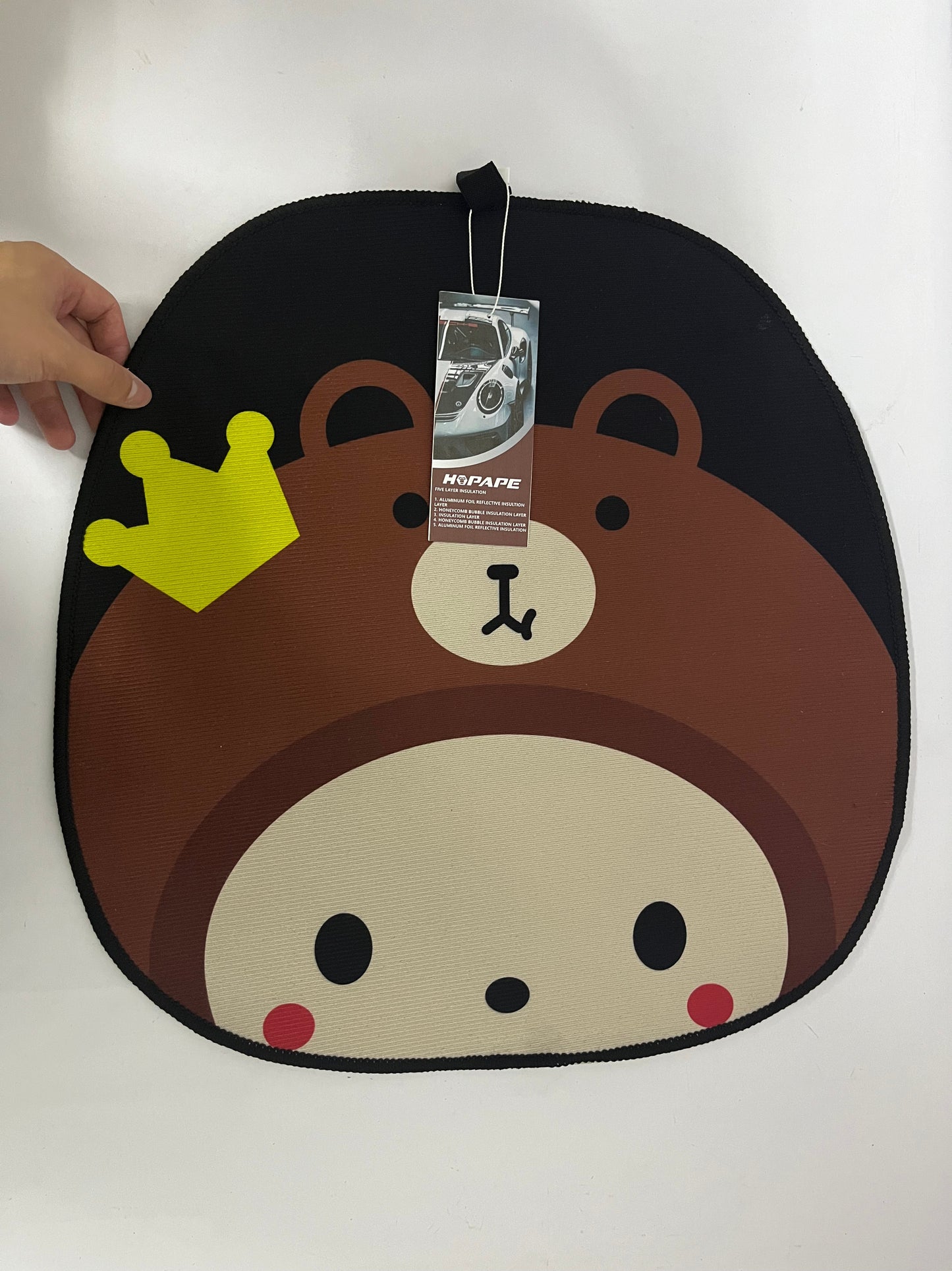 HOPAPE Car Seat Cushion - Cartoon Bear & Patterned Car Seat Cover for Interior Decoration, Universal Fit Protector Pad for Most Vehicles