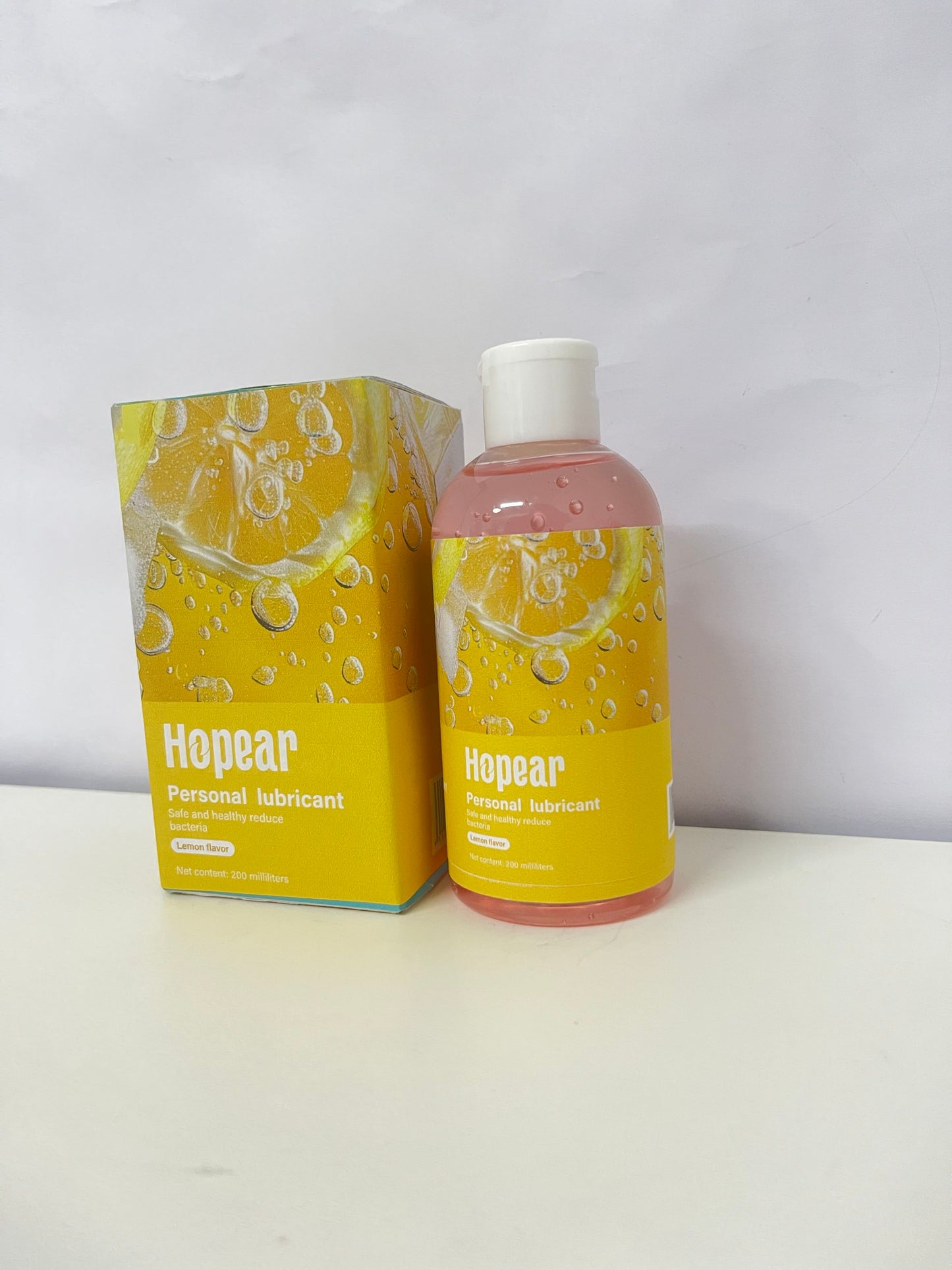 Hopear Personal Lubricant, Lemon-Flavored Personal Lubricant 200ml, Bacteria-Reducing, Intimate Comfort Sexual Lubricant