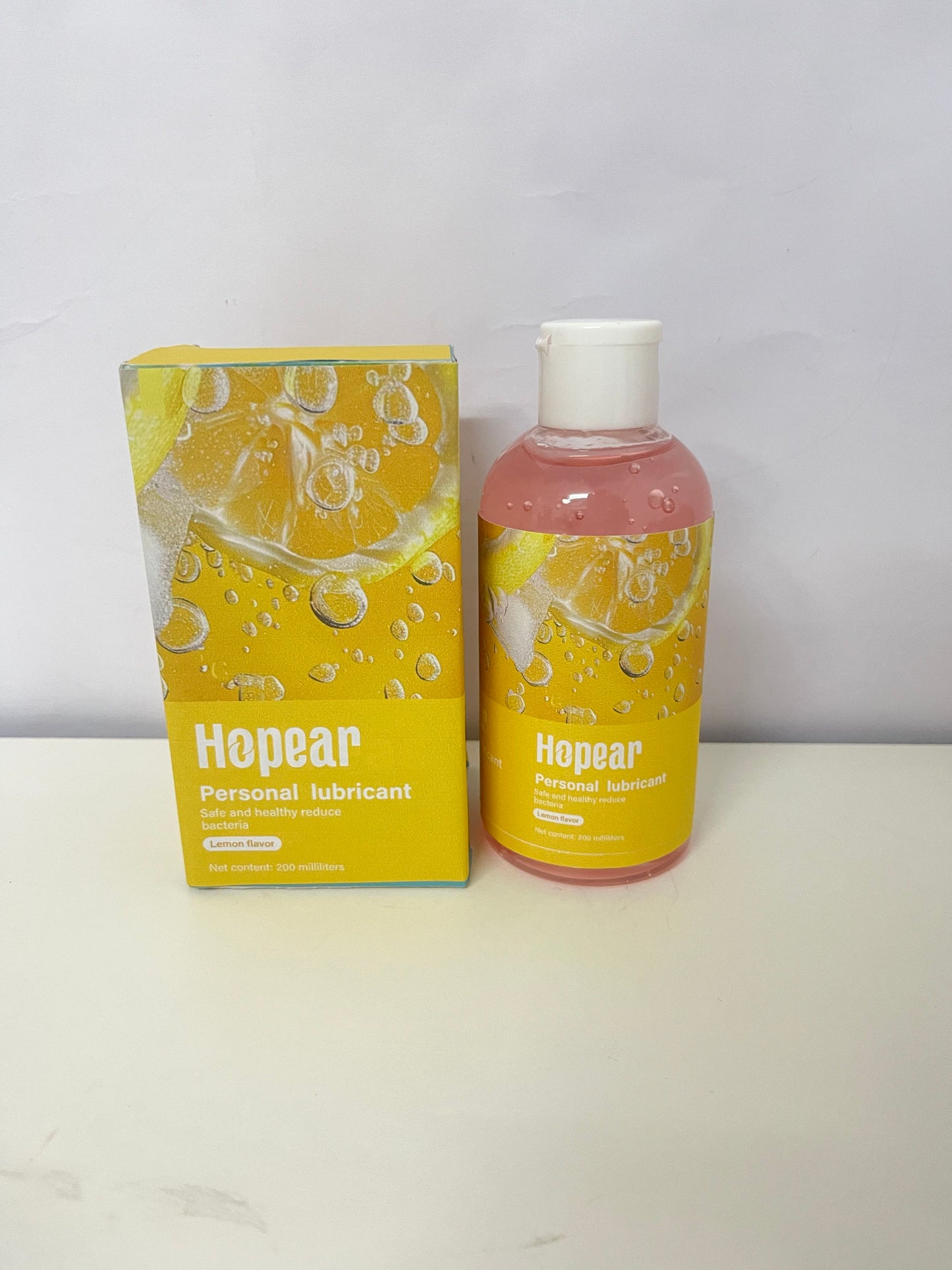 Hopear Personal Lubricant, Lemon-Flavored Personal Lubricant 200ml, Bacteria-Reducing, Intimate Comfort Sexual Lubricant