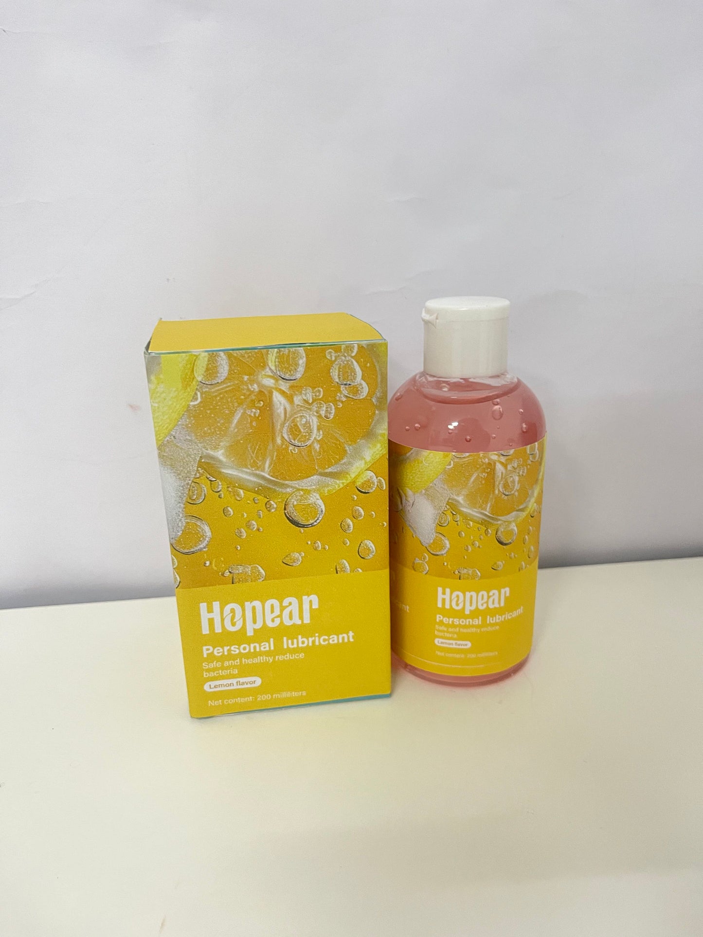 Hopear Personal Lubricant, Lemon-Flavored Personal Lubricant 200ml, Bacteria-Reducing, Intimate Comfort Sexual Lubricant