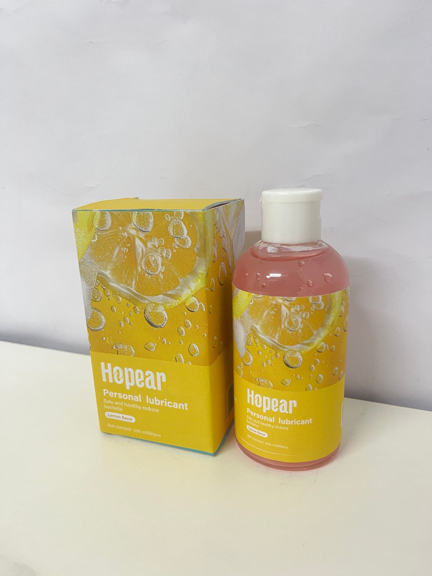 Hopear Personal Lubricant, Lemon-Flavored Personal Lubricant 200ml, Bacteria-Reducing, Intimate Comfort Sexual Lubricant