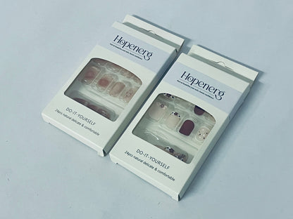 Hopenerg 24Pcs Press On Nails - DIY Natural Delicate Comfortable False Nails for Manicure