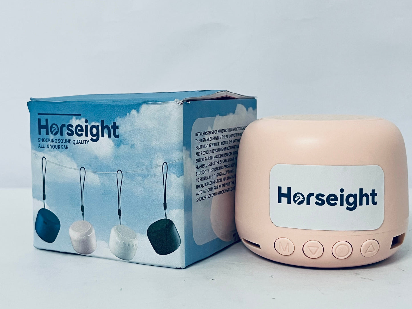 Horseight Travel Case Packed, Portable Bluetooth Speaker with Custom Bass Radiator, Brief Design, IP67 Waterproof, Perfect Mini Speaker for Shower, Room, Bike, Car (Pink)