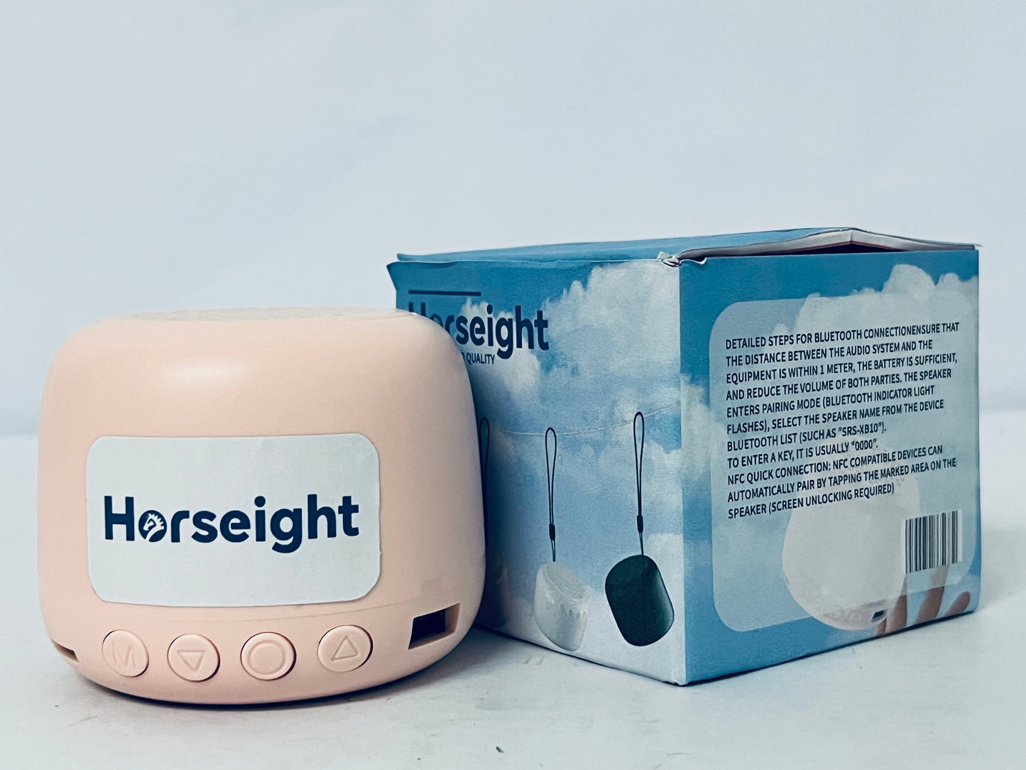 Horseight Travel Case Packed, Portable Bluetooth Speaker with Custom Bass Radiator, Brief Design, IP67 Waterproof, Perfect Mini Speaker for Shower, Room, Bike, Car (Pink)