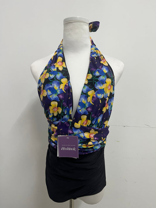 Hoshinok Printed Halter One-Piece Swimsuits Retro Style Slimming & Flattering Eye-Catching Choice for Beach Vacations