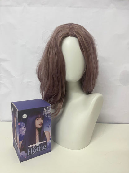 Hothe Gray-Purple Medium-Length Curly Wig Luxurious & Charming Versatile Styling A New Favorite for Daily and Social Looks