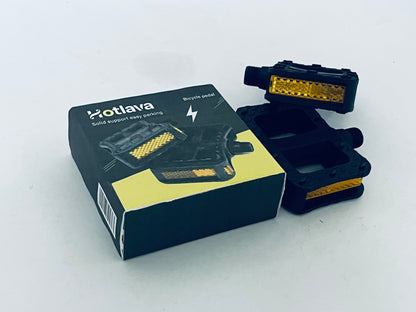 Hotlava  9/16 Inch Bike Pedals, Aluminum Alloy or PP Bicycle Pedals with Nonskid Platforms & Reflectors, Waterproof  Pedals Compatible with Road Bike Mountain Bike Tricycle Electric Bike Kids Bike