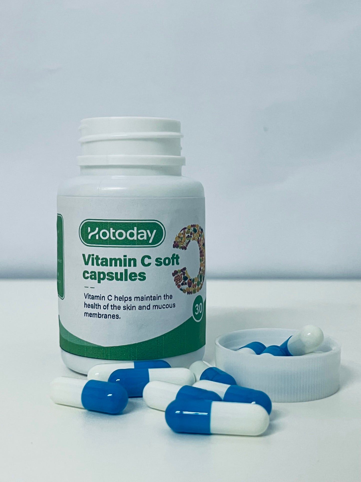 Hotoday Vitamin C Soft Capsules, 30 Counts - Support Skin & Mucous Membrane Health, Enhance Immunity