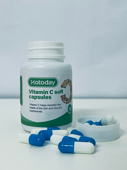 Hotoday Vitamin C Soft Capsules, 30 Counts - Support Skin & Mucous Membrane Health, Enhance Immunity
