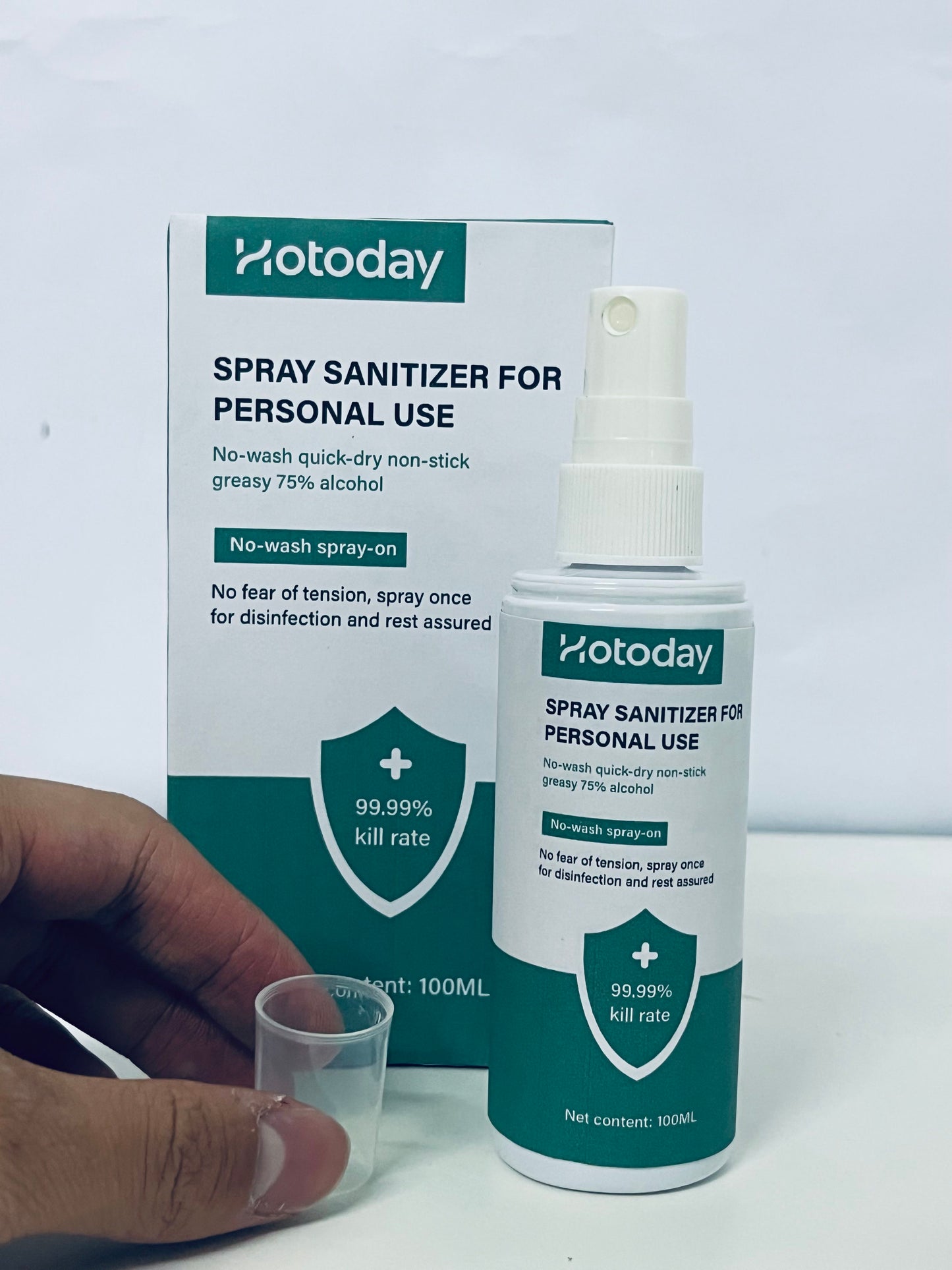 Hotoday Spray Sanitizer for Personal Use, 75% Alcohol, 99.99% Kill Rate, No-Wash Quick-Dry, 100ML