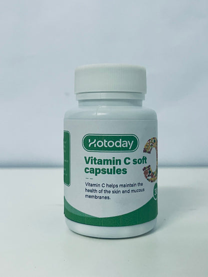 Hotoday Vitamin C Soft Capsules, 30 Counts - Support Skin & Mucous Membrane Health, Enhance Immunity