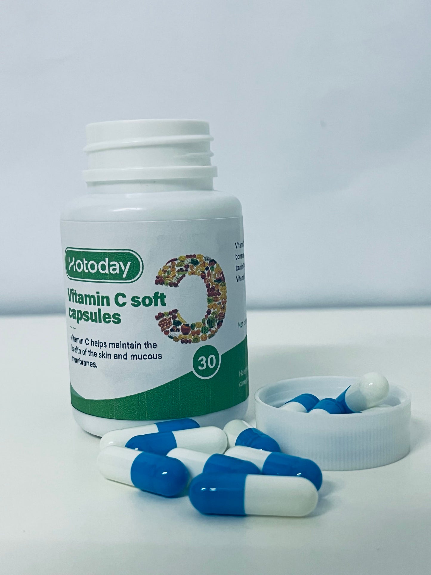 Hotoday Vitamin C Soft Capsules, 30 Counts - Support Skin & Mucous Membrane Health, Enhance Immunity