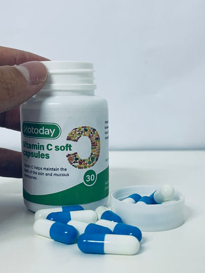 Hotoday Vitamin C Soft Capsules, 30 Counts - Support Skin & Mucous Membrane Health, Enhance Immunity