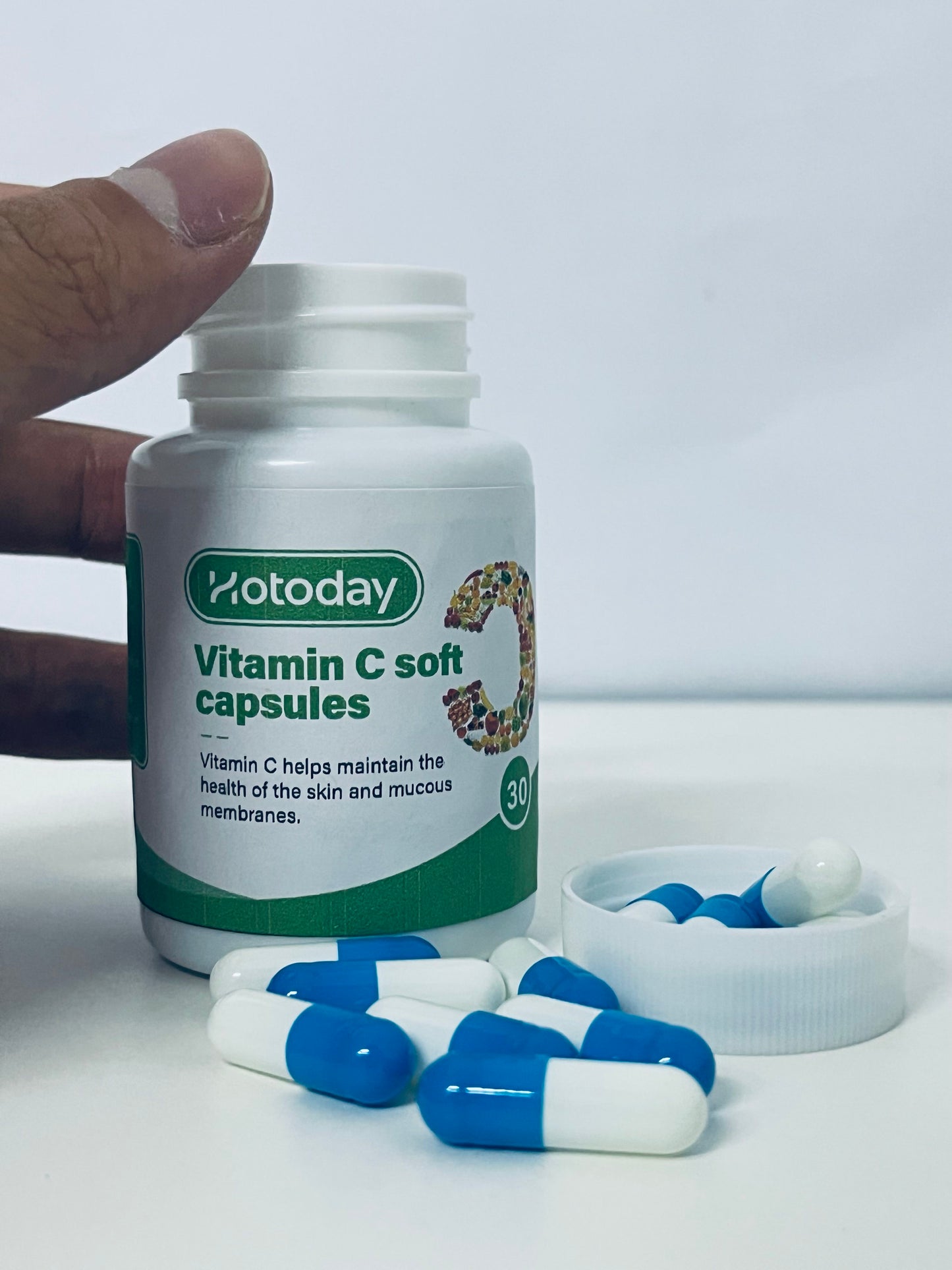 Hotoday Vitamin C Soft Capsules, 30 Counts - Support Skin & Mucous Membrane Health, Enhance Immunity