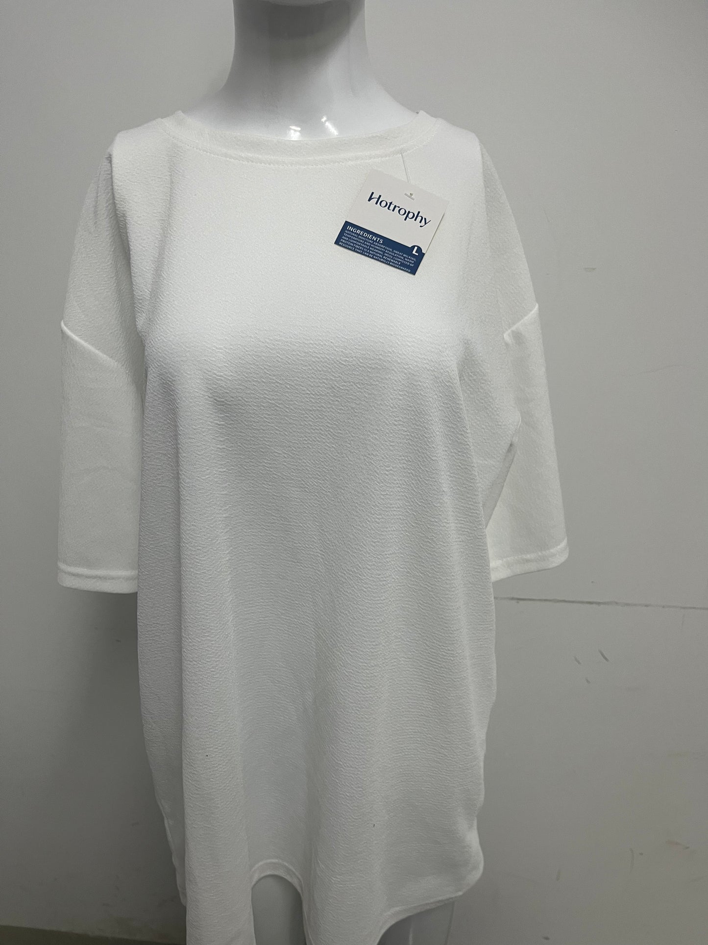 [Hotrophy T-shirts]-Textured Oversized T-Shirt - Minimalist Crew Neck