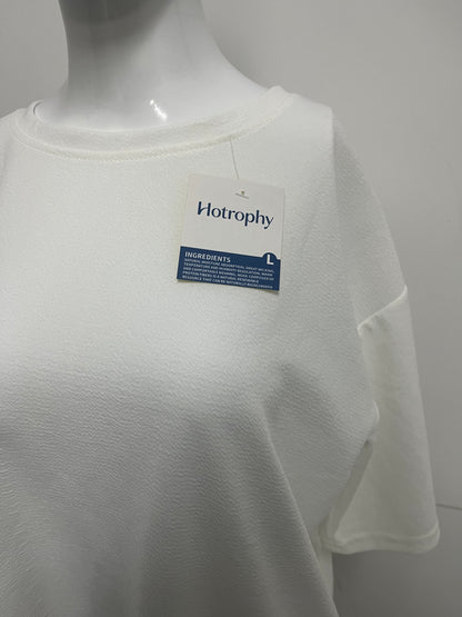 [Hotrophy T-shirts]-Textured Oversized T-Shirt - Minimalist Crew Neck