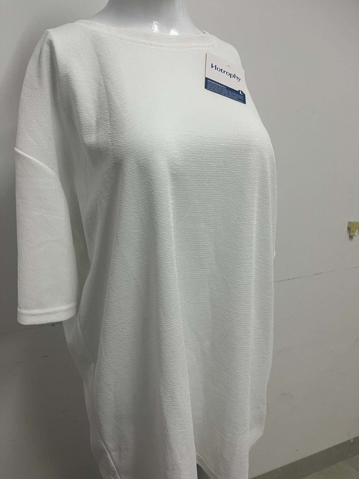 [Hotrophy T-shirts]-Textured Oversized T-Shirt - Minimalist Crew Neck