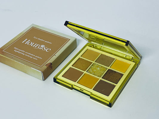 Hourose Eyeshadow Palette - High-Pigment Warm Tones with Glitter Accent